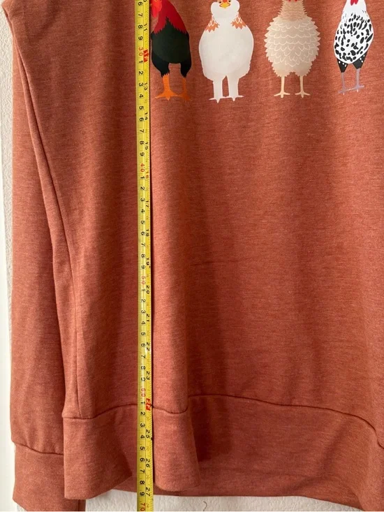 Rust Chicken Graphic Sweatshirt M price firm - Picture 3 of 4
